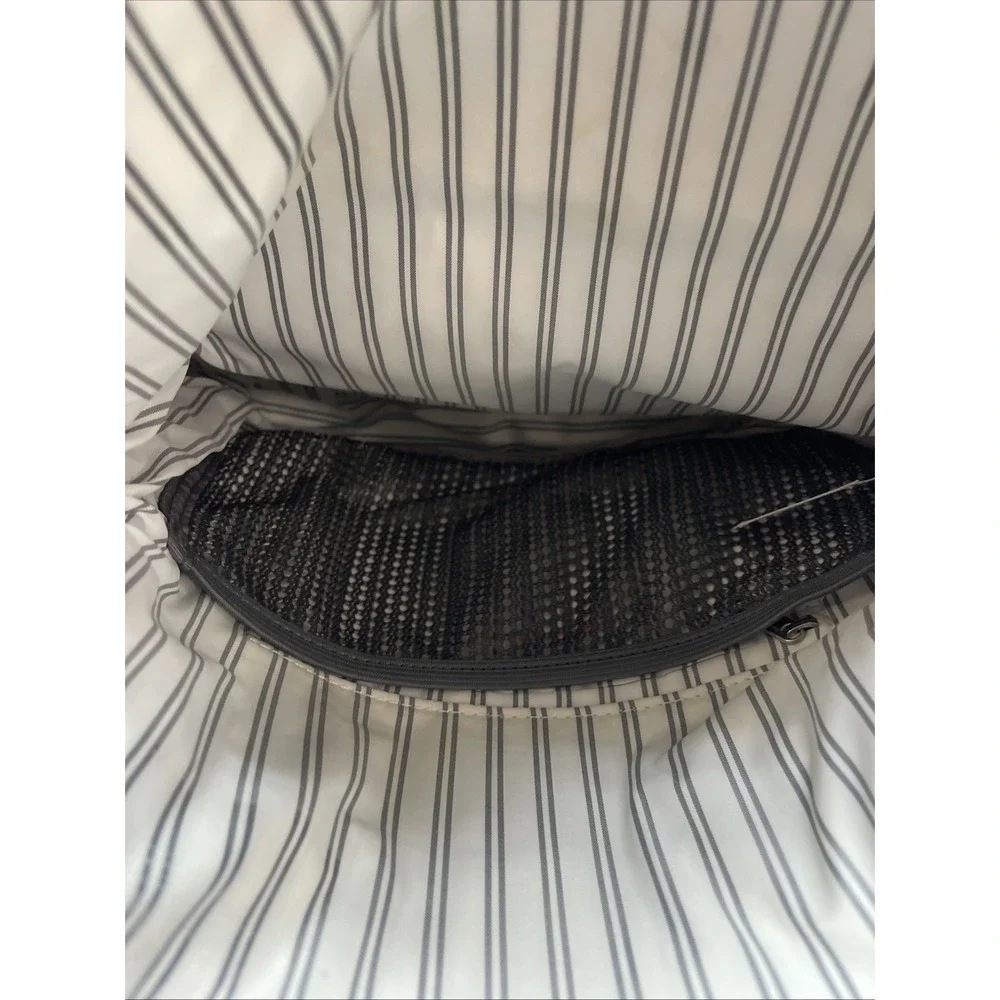 RARE Lululemon Festival Bag Gray With White And Black Flowers Pink Strap